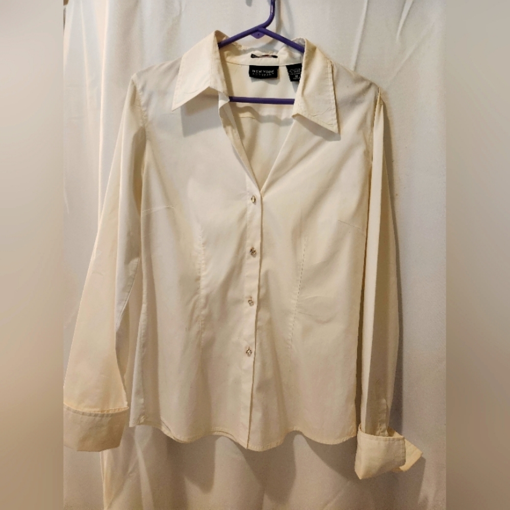 White button down blouse